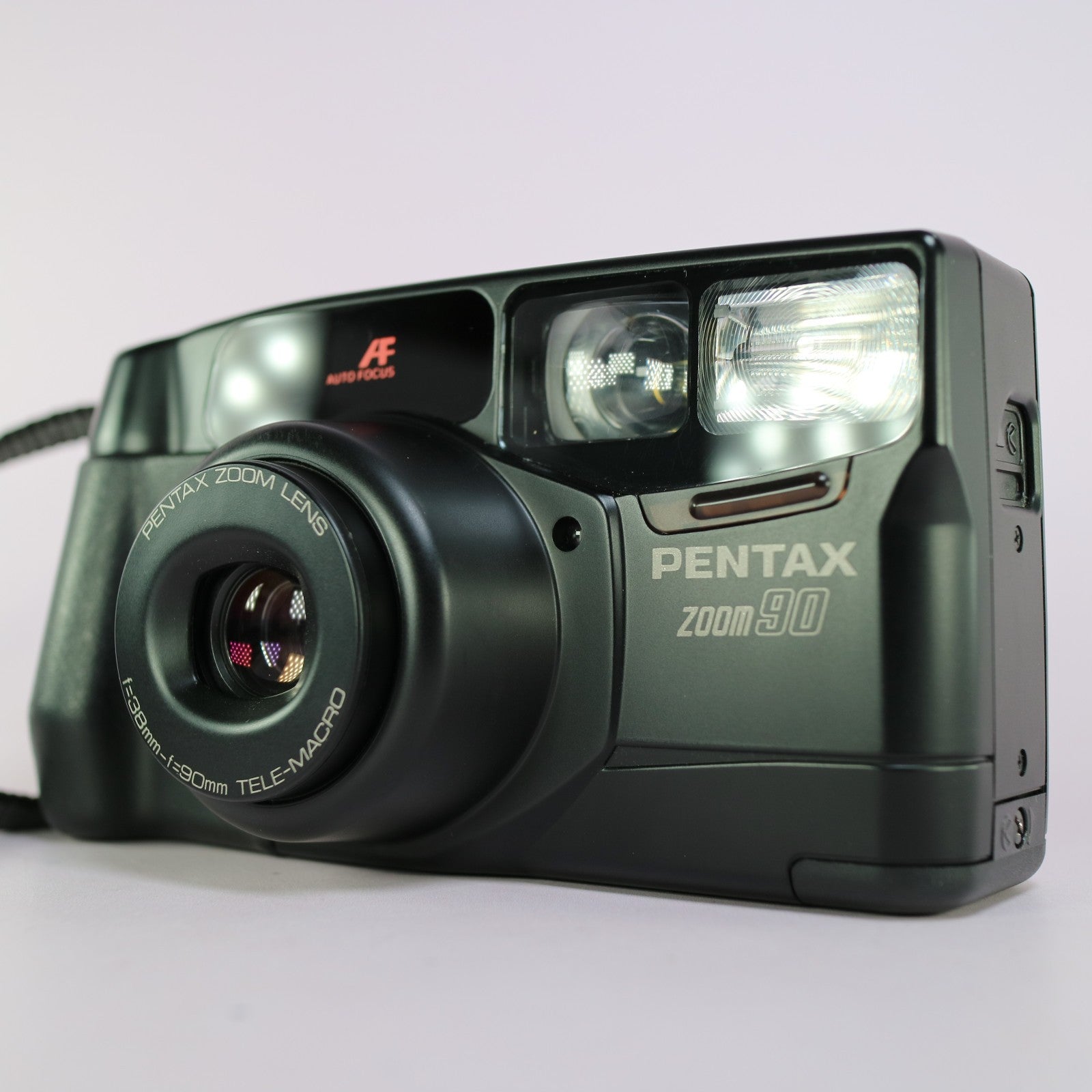 Pentax Zoom 90 35mm Film Point and Shoot Camera Black Tested
