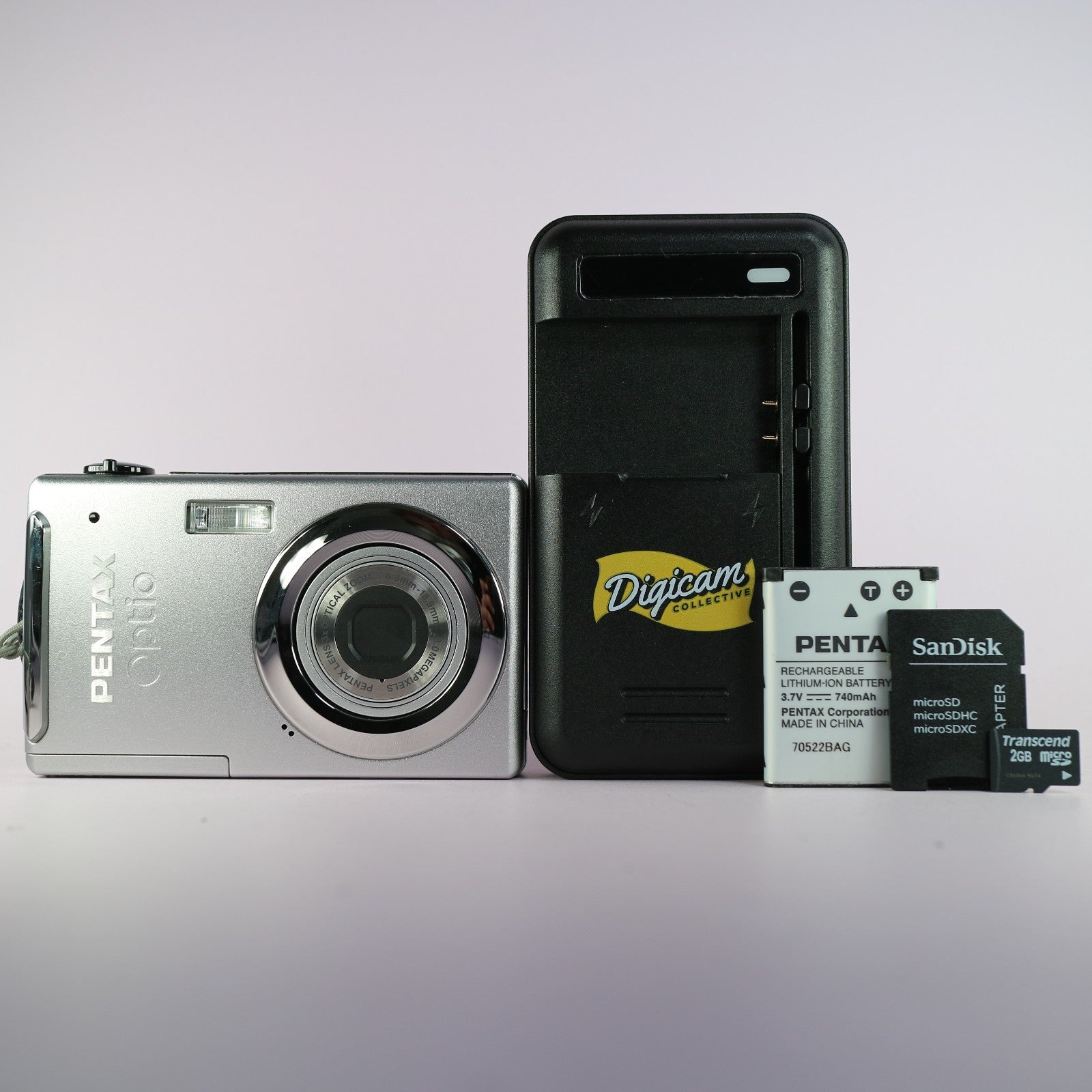 Pentax Optio V10 8.0MP Compact Digital Camera Silver Tested Full Working Set
