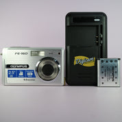 Olympus Digital Camera FE-160 6.0MP Silver Tested With Battery and Charger