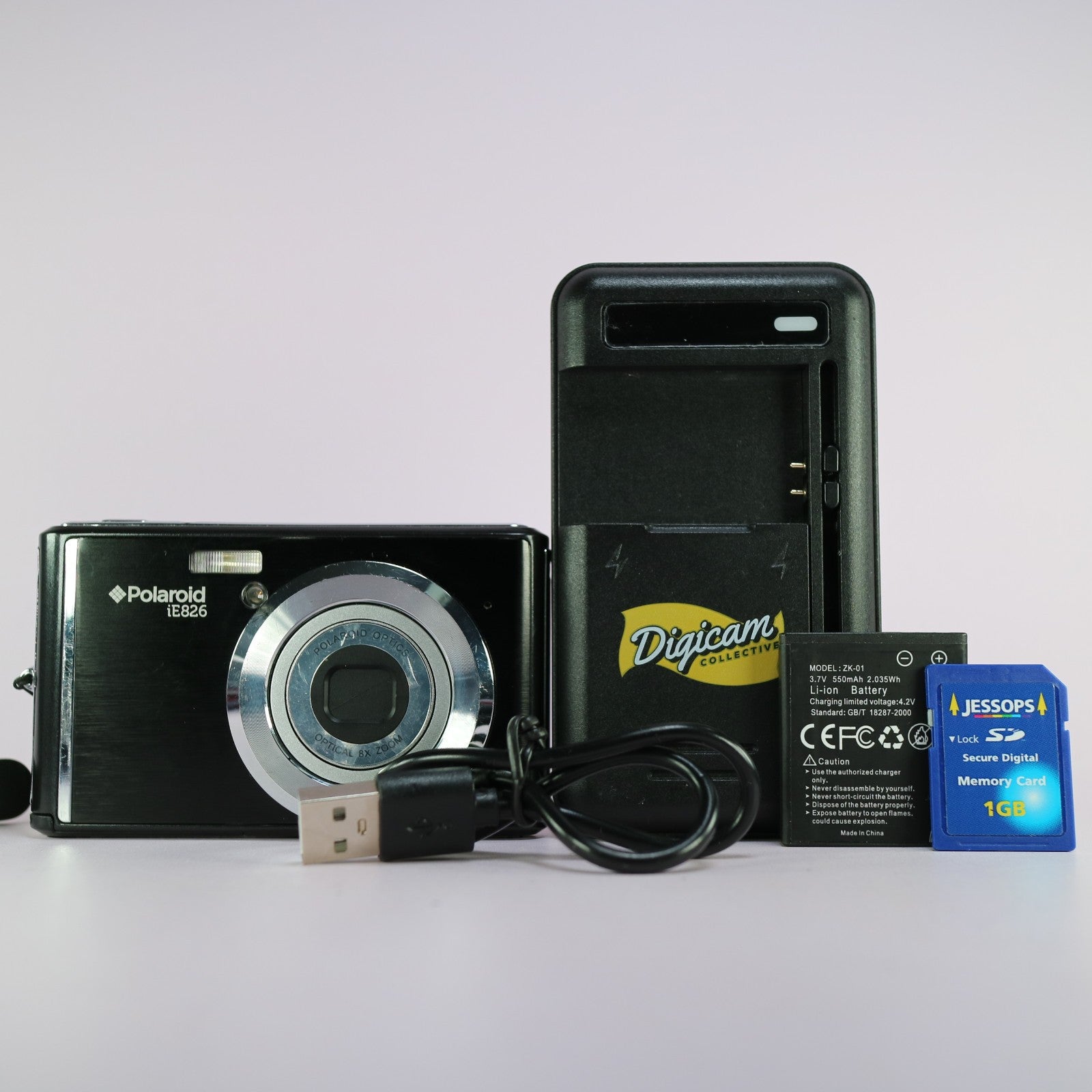 Polaroid Digital Camera iE826 18.1MP Black Tested Full Working Set