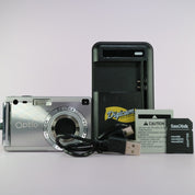 Pentax Digital Camera Optio S5i 5.0MP Silver Tested Full Working Set