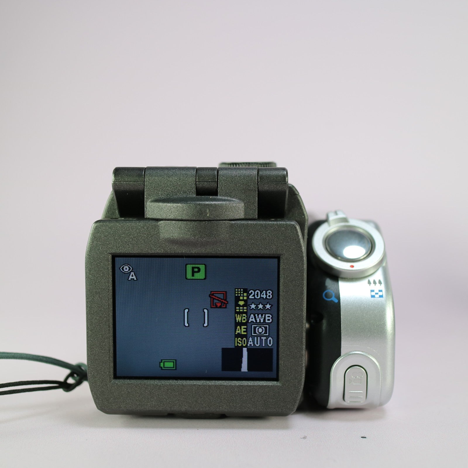 Pentax Digital Camera Optio MX 3.2MP Silver Flip Screen Tested Full Working Set