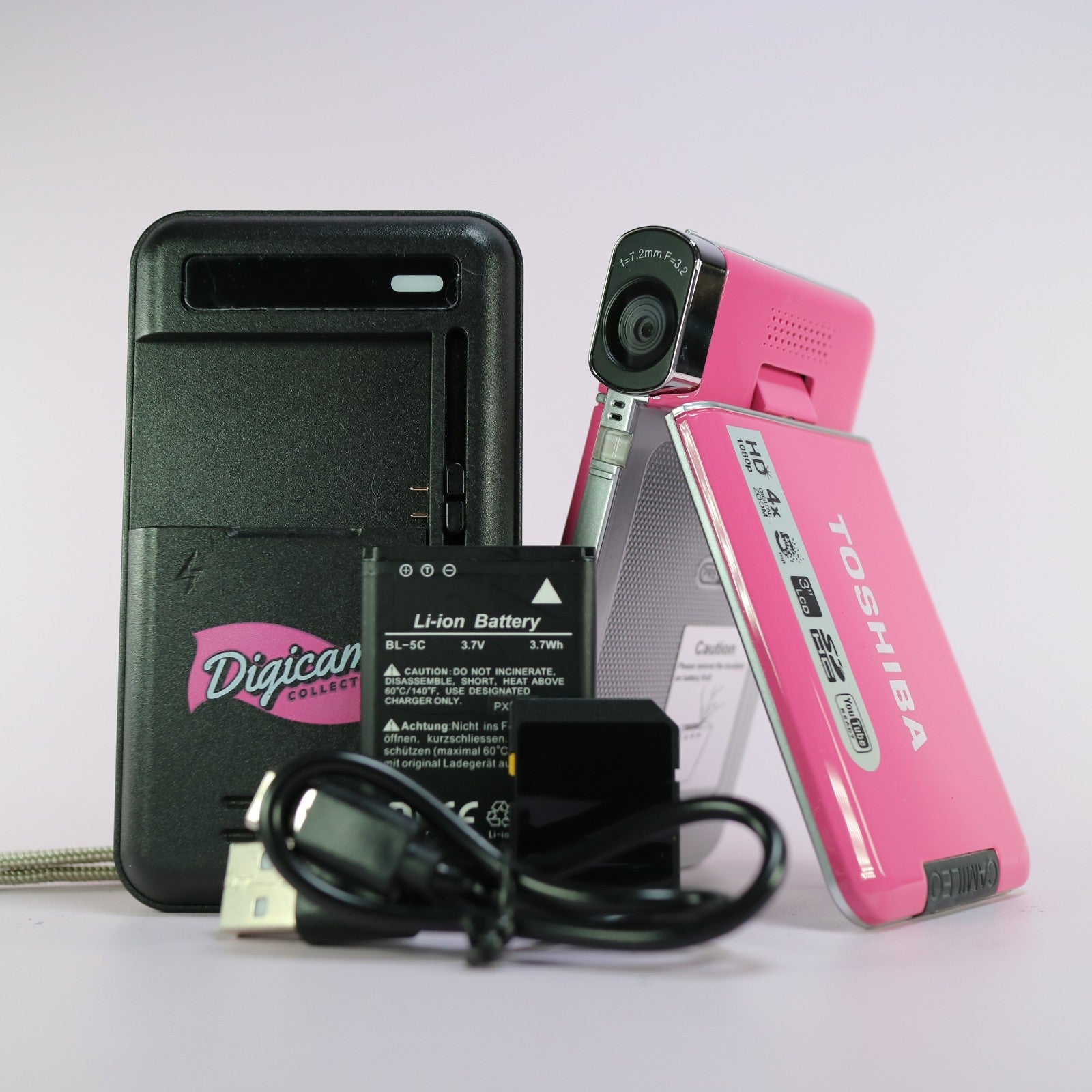Toshiba Camileo S20 Compact HD Video Camcorder Pink Tested Full Working Set