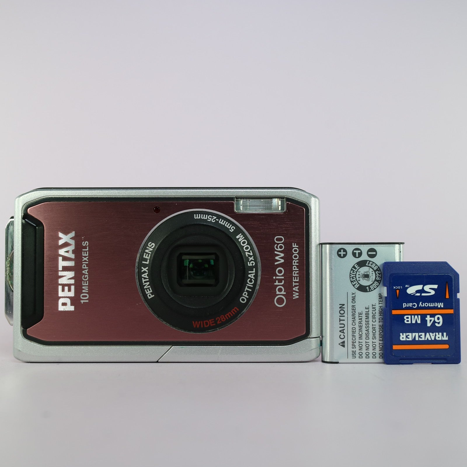 Pentax Underwater Digital Camera Optio W60 10.1MP Brown Tested