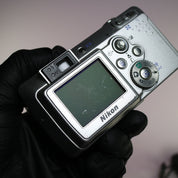 Nikon Digital Camera Coolpix 3700 3.2MP Silver Tested Full Working Set