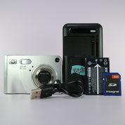 HP Digital Camera Photosmart R607 4.1MP Silver Tested Full Working Set