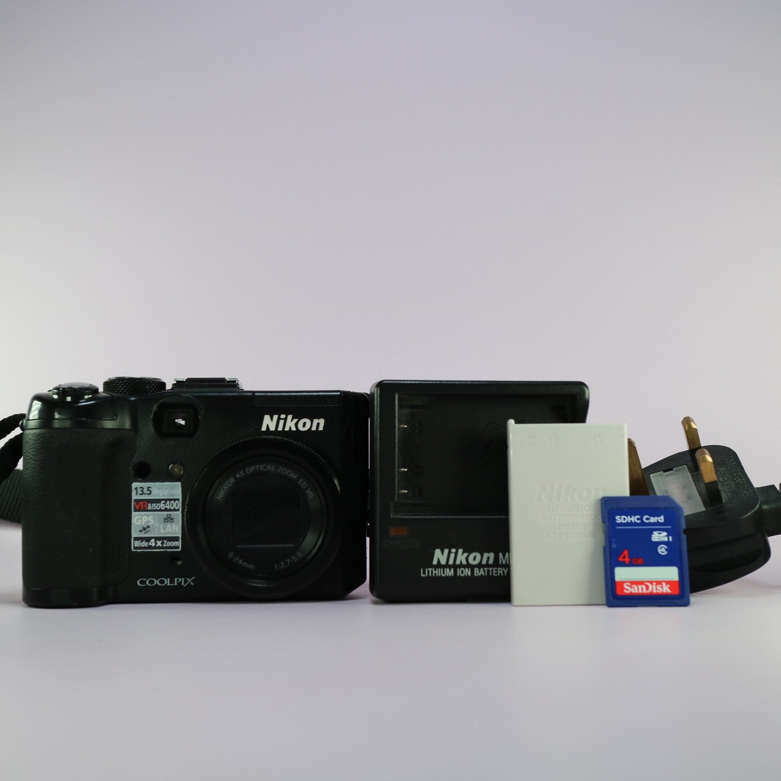 Nikon Digital Camera Coolpix P6000 13.5MP Black Tested Full Working Set