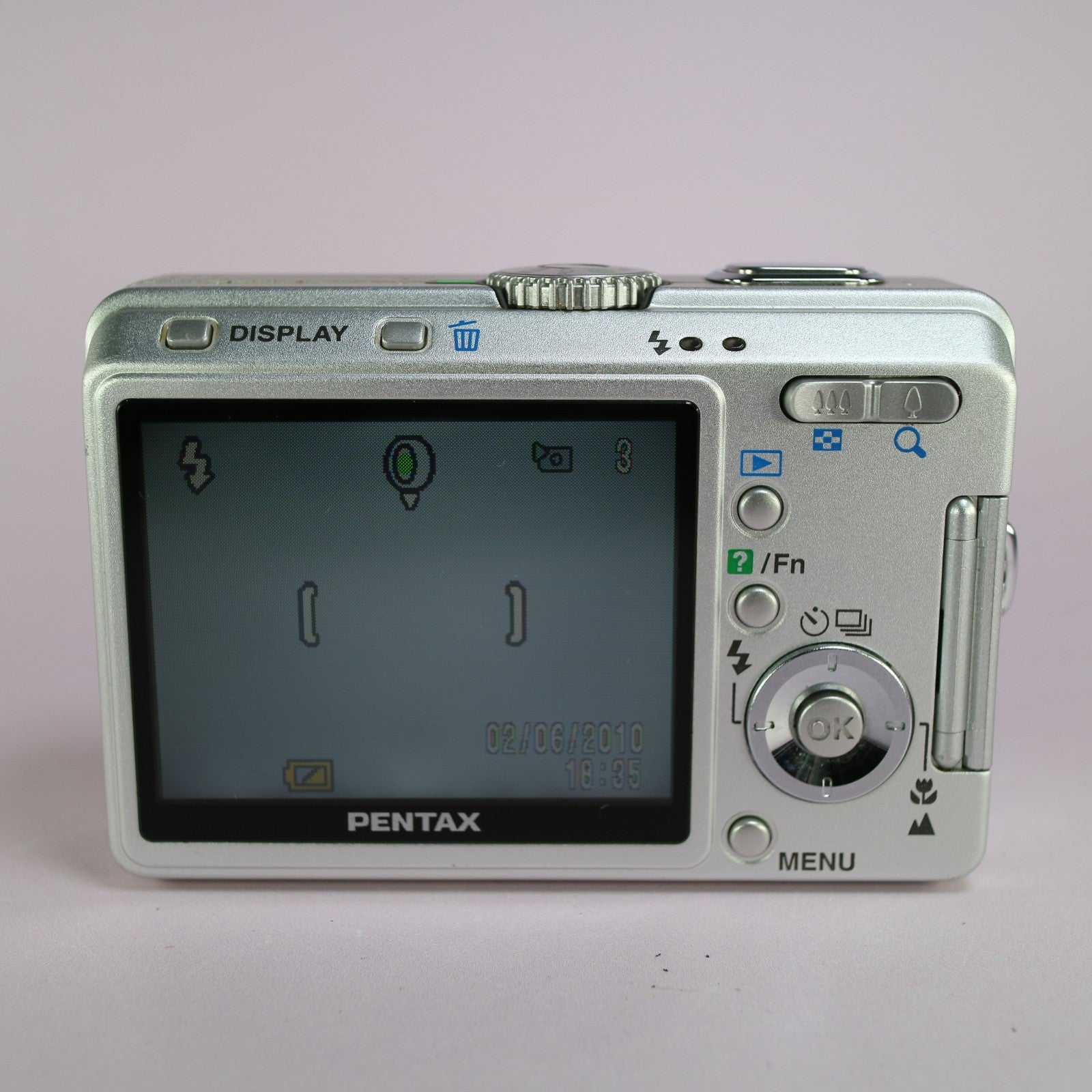Pentax Optio S55 5.0MP Compact Digital Camera Silver Tested