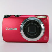 Canon Digital Camera PowerShot A3300 IS 16.0MP Red Tested