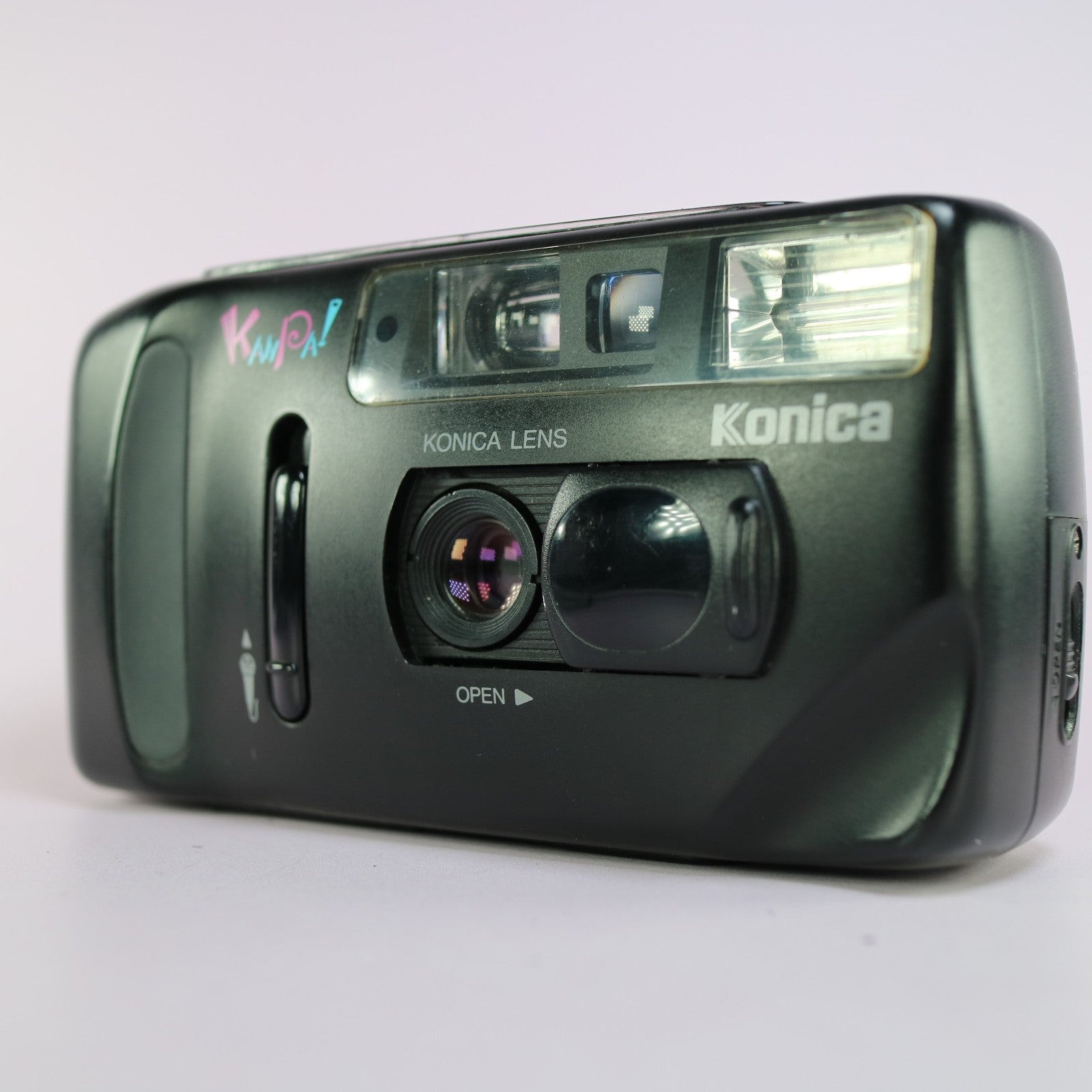 Konica Kanpai 35mm Sound Acitvated Film Point and Shoot Camera Black Tested