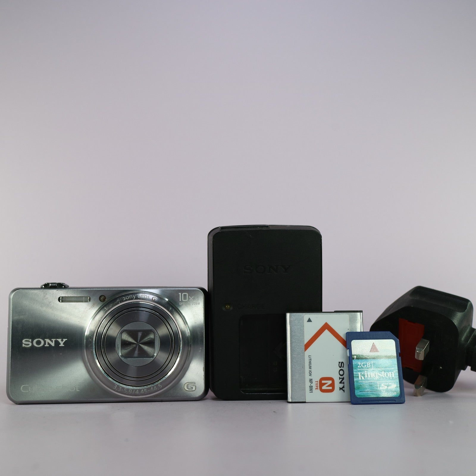 Sony Digital Camera Cybershot DSC-WX100 18.2MP Silver Tested Full Working Set