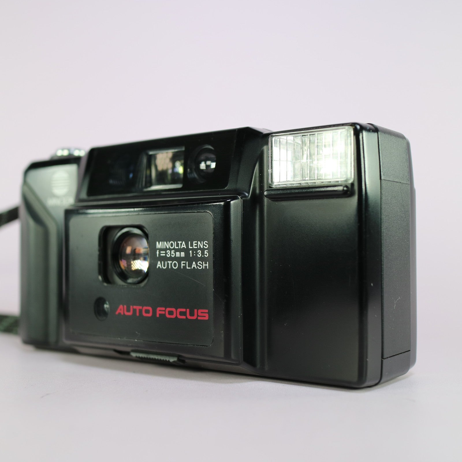 Minolta AF-E 35mm Film Point and Shoot Camera Black Tested