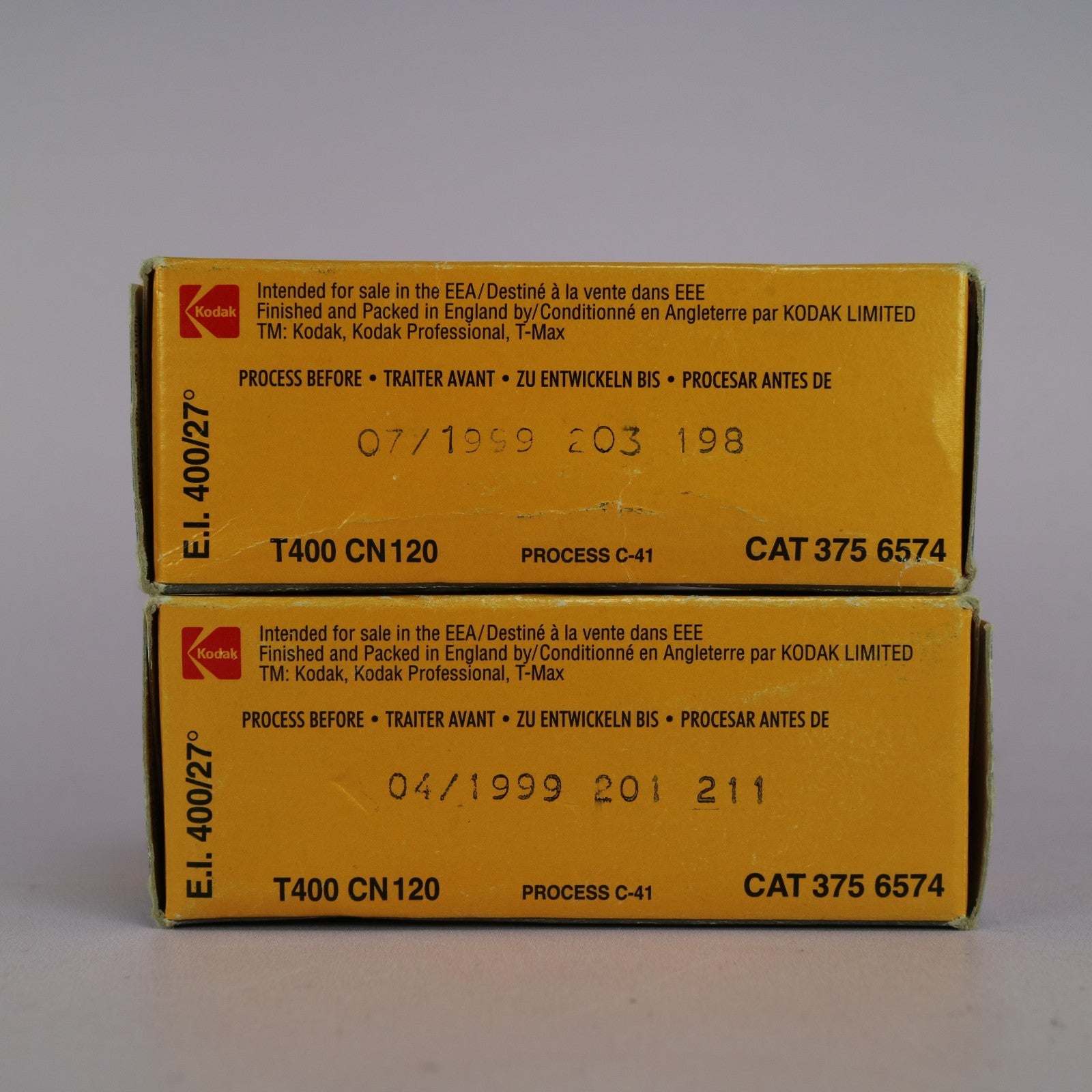 2x Kodak Professional T400CN 120 B&W Film Sealed Expired 1999