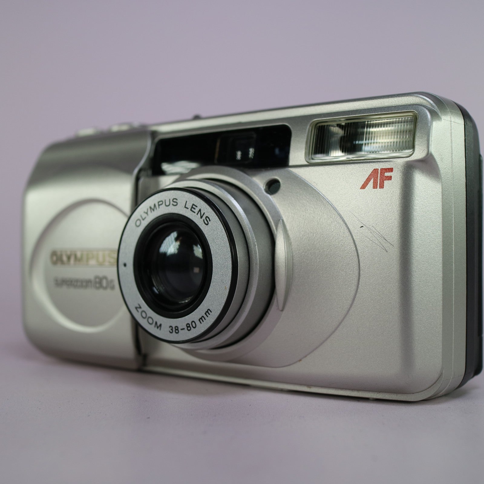 Olympus Superzoom 80G 35mm Film Point and Shoot Camera Silver Tested