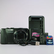 Panasonic Digital Camera Lumix DMC-TZ35 16.1MP Black Tested Full Working Set