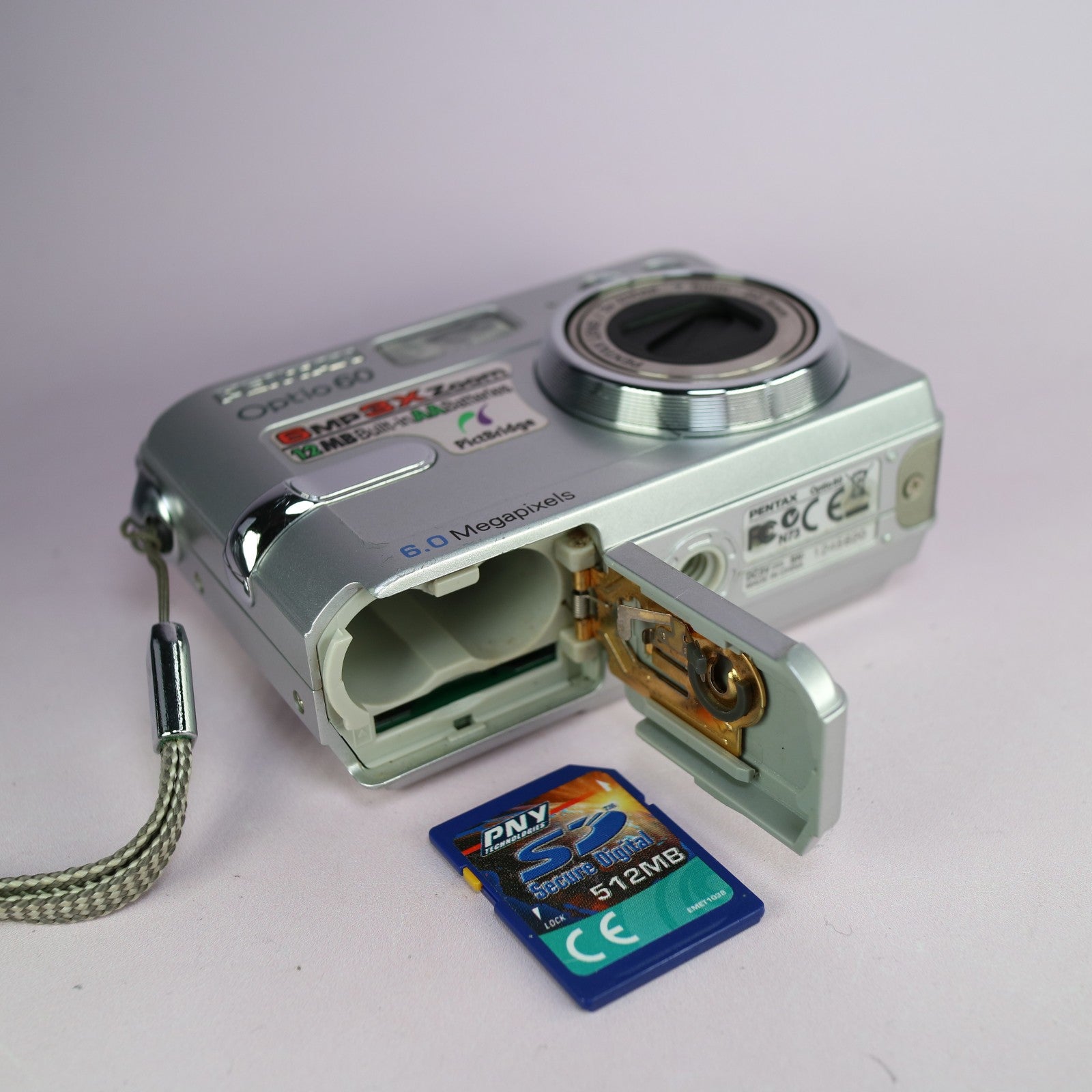 Pentax Optio 60 6.0MP Compact Digital Camera Silver Tested
