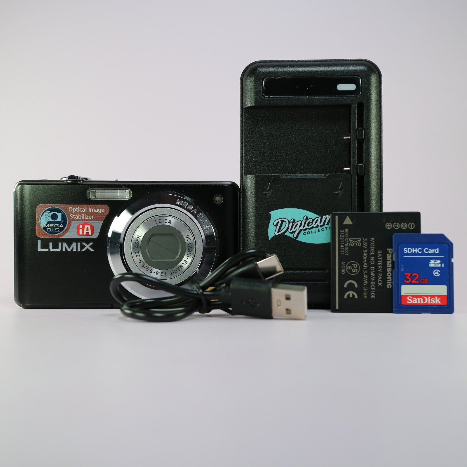 Panasonic Digital Camera Lumix DMC-FS6 8.1MP Black Tested Full Working Set