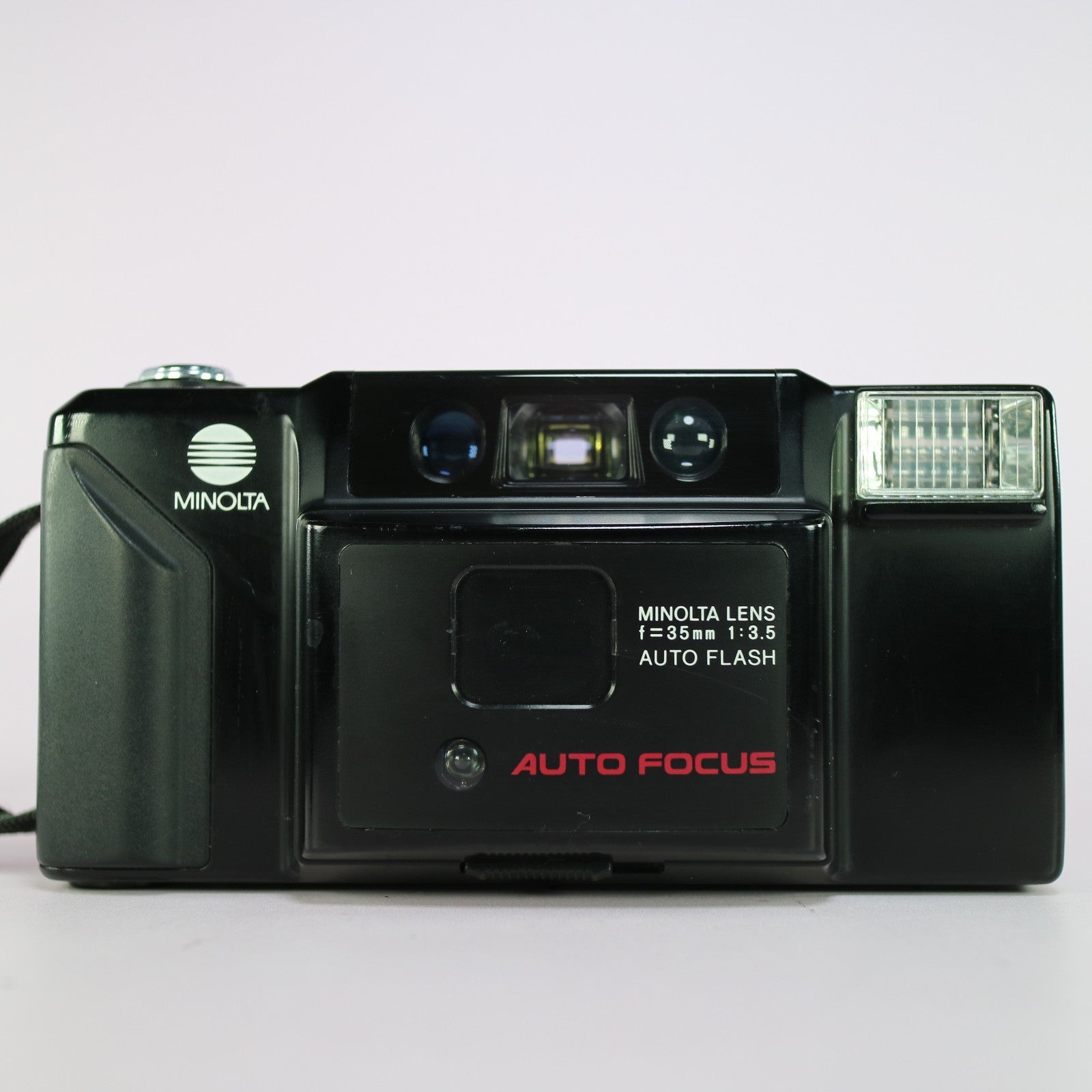 Minolta AF-E 35mm Film Point and Shoot Camera Black Tested