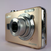Sanyo VPC-E760 7.1MP Compact Digital Camera Gold Tested Full Working Set