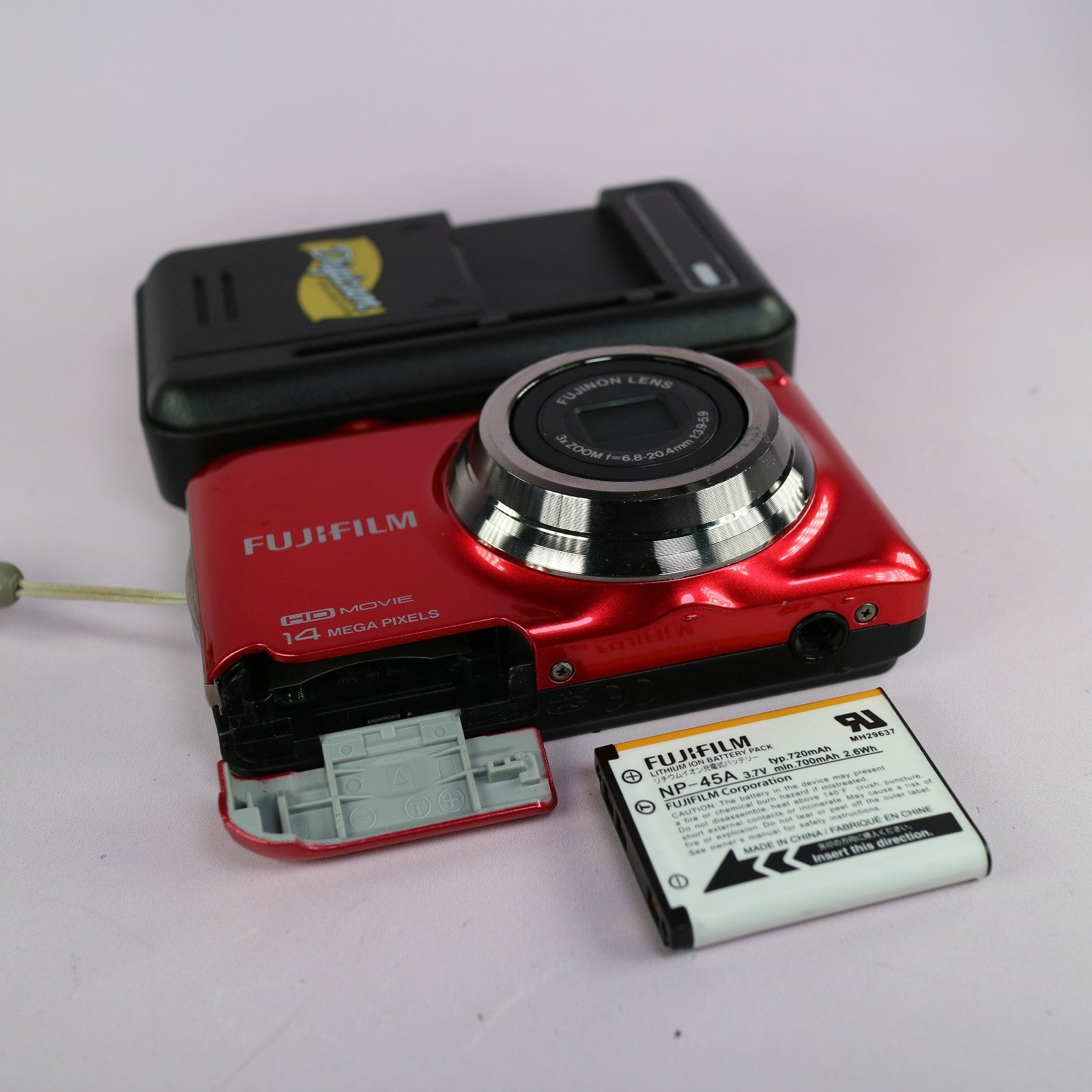Fujifilm Digital Camera FinePix JV500 14.0MP Red Tested Full Set