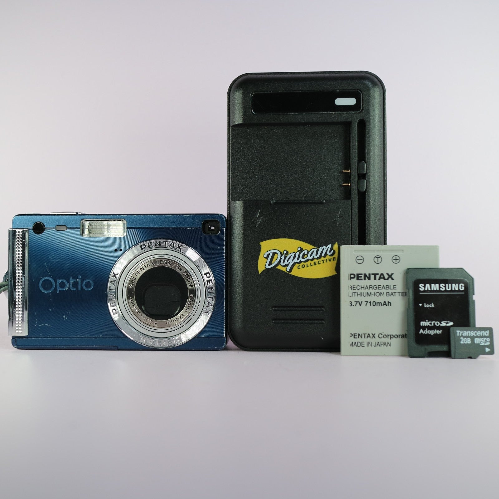 Pentax Digital Camera Optio S5i 5.0MP Blue Tested Full Working Set