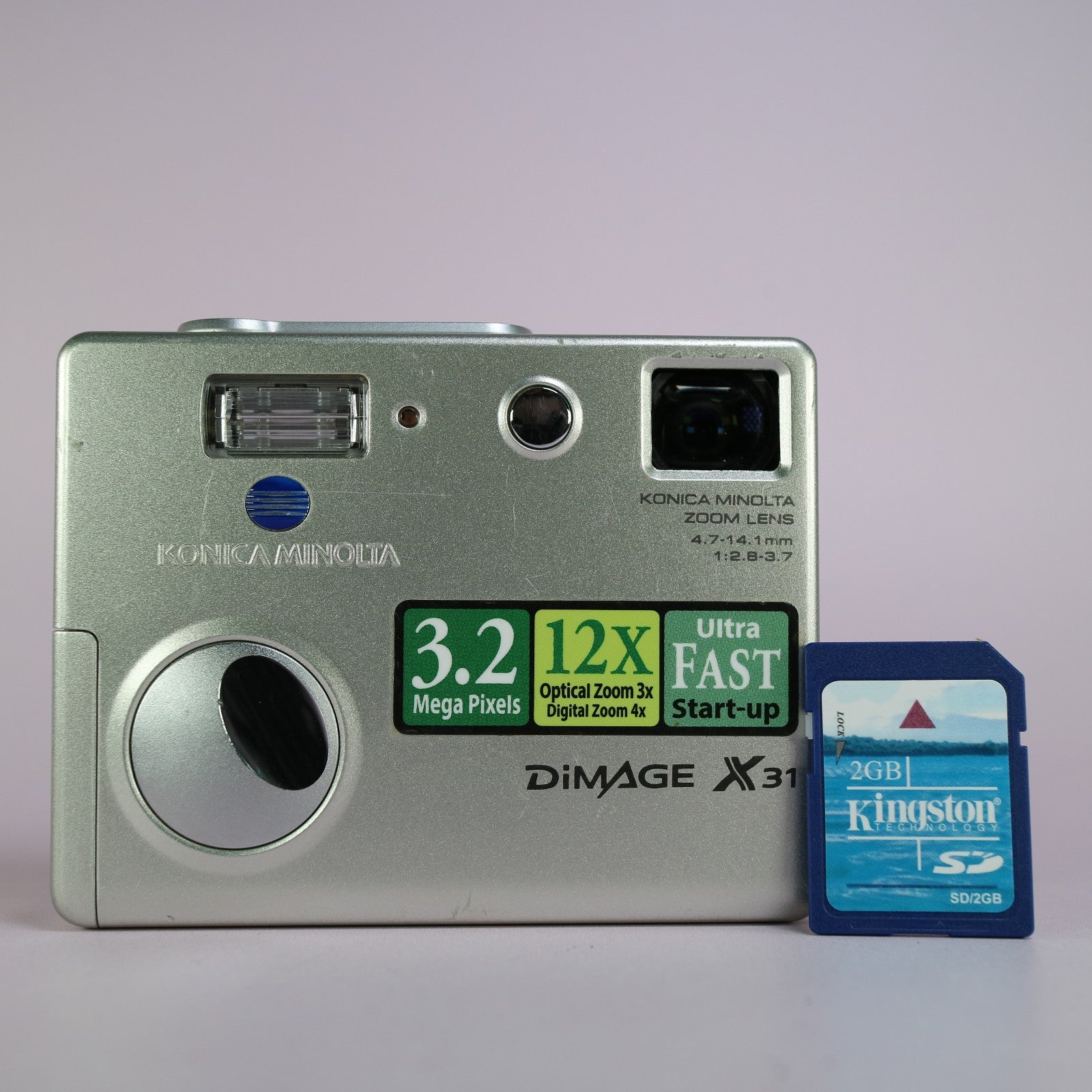 Minolta Dimage X31 3.2MP Compact Digital Camera Silver Tested
