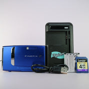 Fujifilm Digital Camera FinePix Z10fd 7.2MP Blue Tested Full Working Set