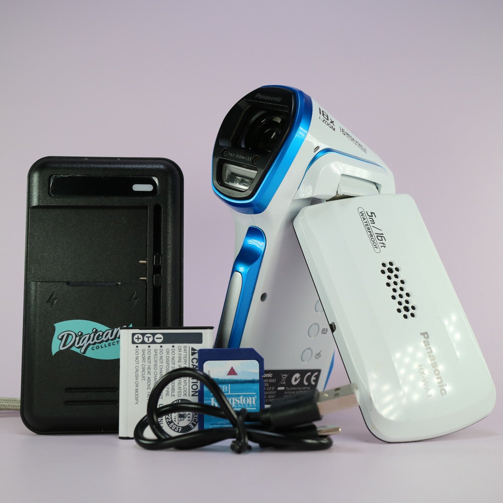 Panasonic HX-WA3 14.3MP Underwater Digital Video Recorder White Tested Full Set