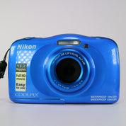 Nikon Digital Camera Coolpix W100 13.2MP Underwater Blue Tested Full Working Set