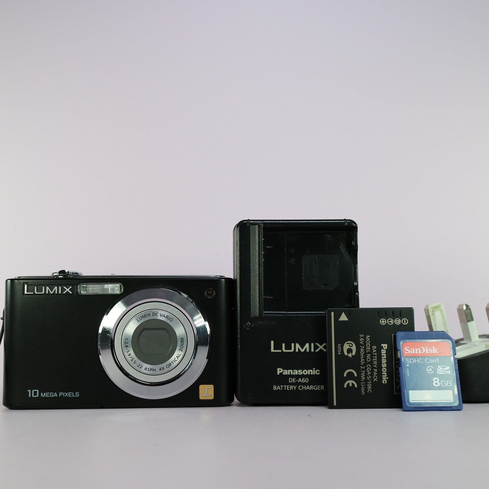 Panasonic Digital Camera Lumix DMC-F2 10.1MP Black Tested Full Working Set