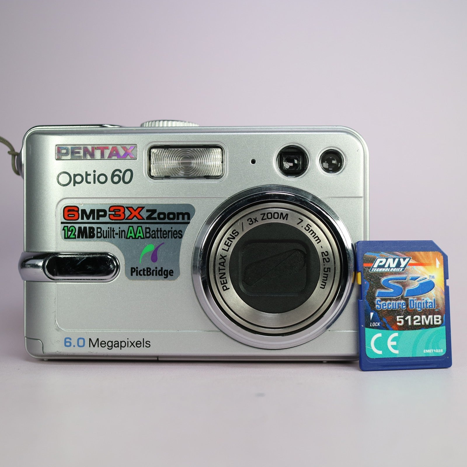 Pentax Optio 60 6.0MP Compact Digital Camera Silver Tested