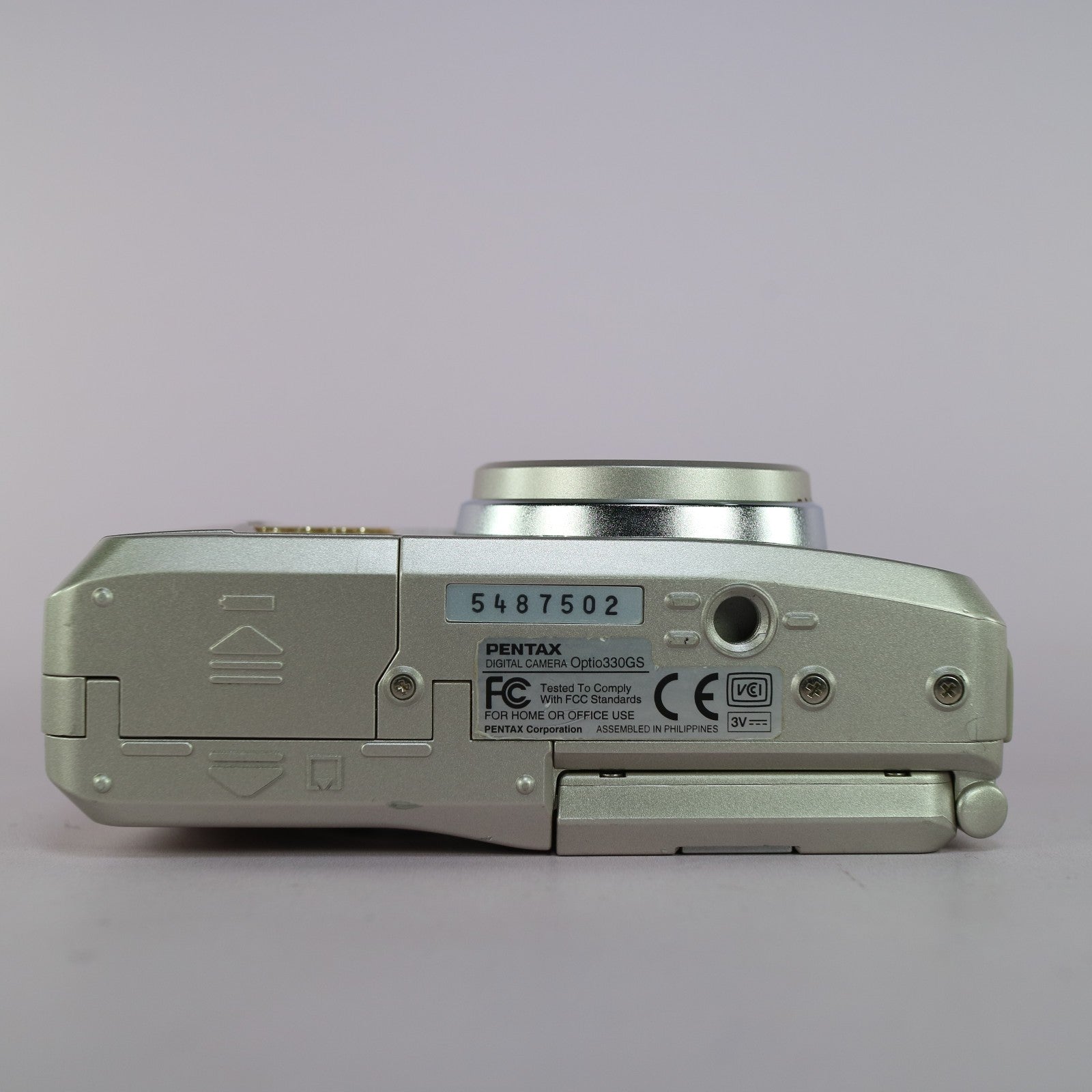 Pentax Digital Camera Optio 330GS 3.2MP Silver Flip Screen Tested