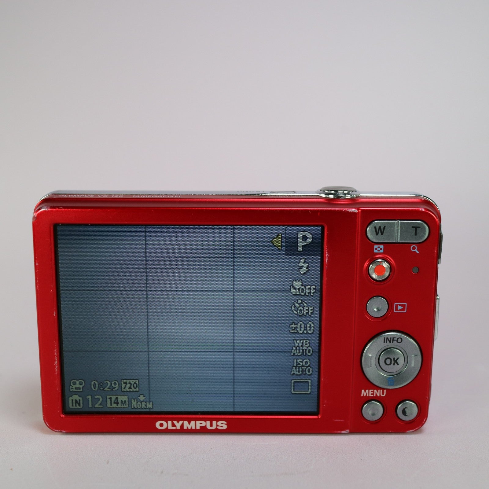 Olympus Digital Camera VG-120 14.0MP Red Tested Full Working Set