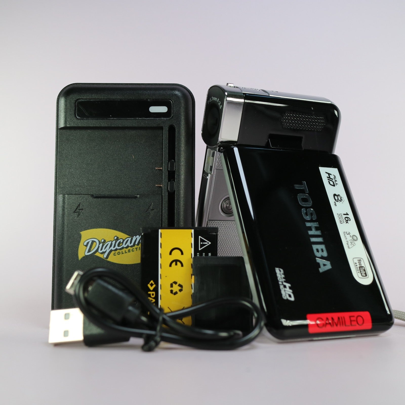 Toshiba Camileo S30 Compact HD Video Camcorder Black Tested Full Working Set