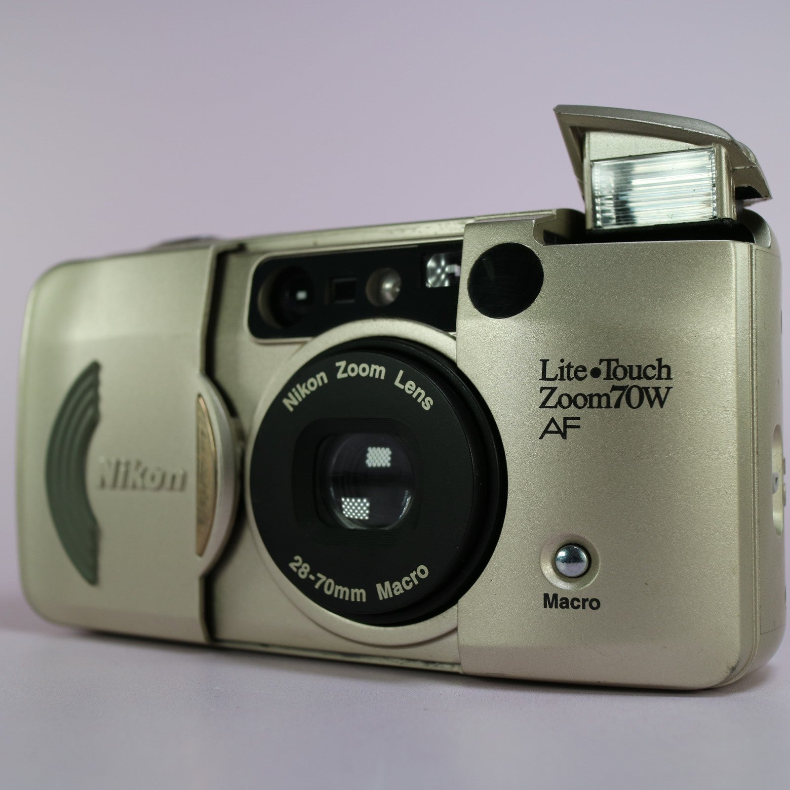 Nikon Lite Touch Zoom 70W 35mm Film Point And Shoot Camera Silver Tested
