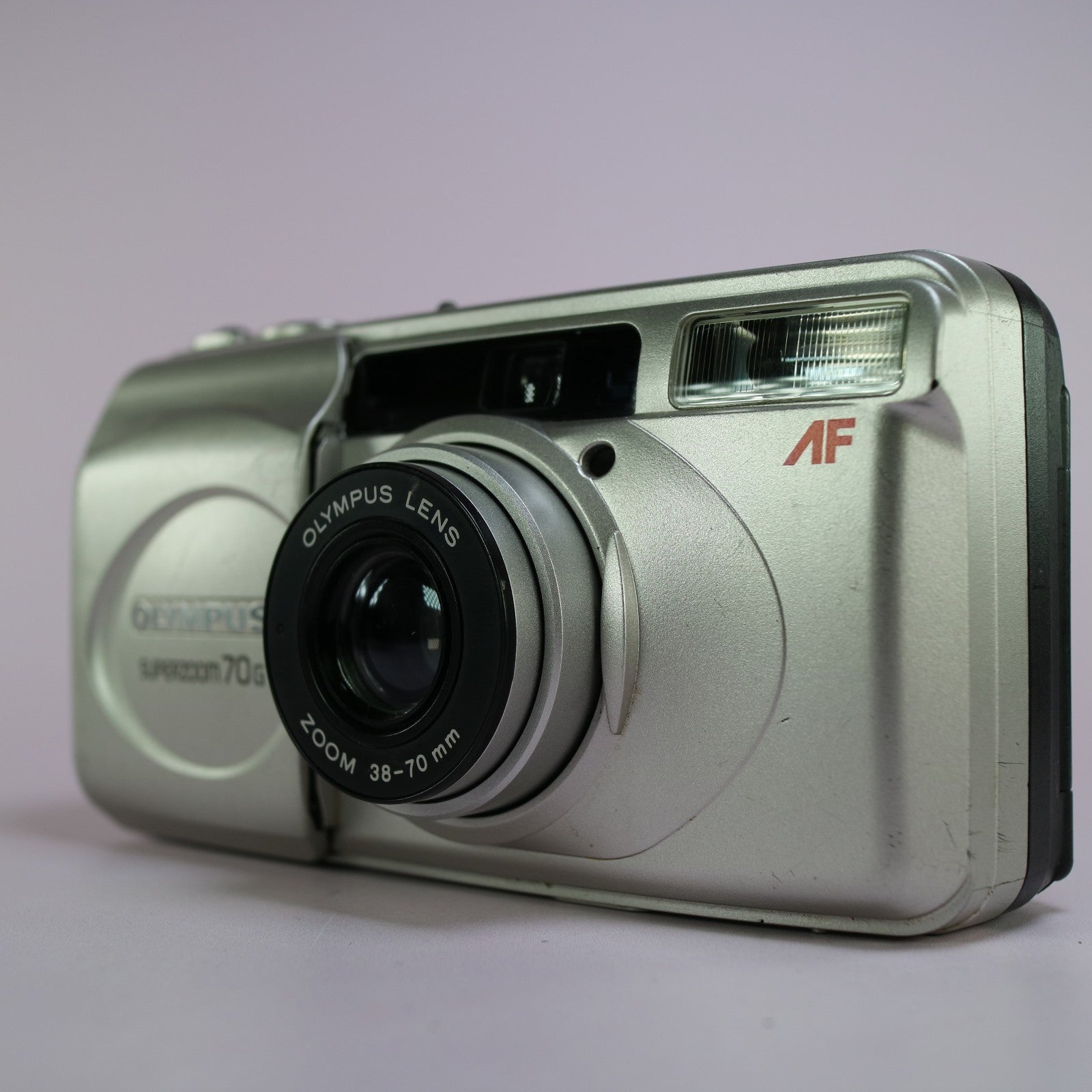 Olympus Superzoom 70G 35mm Film Point and Shoot Camera Silver Tested