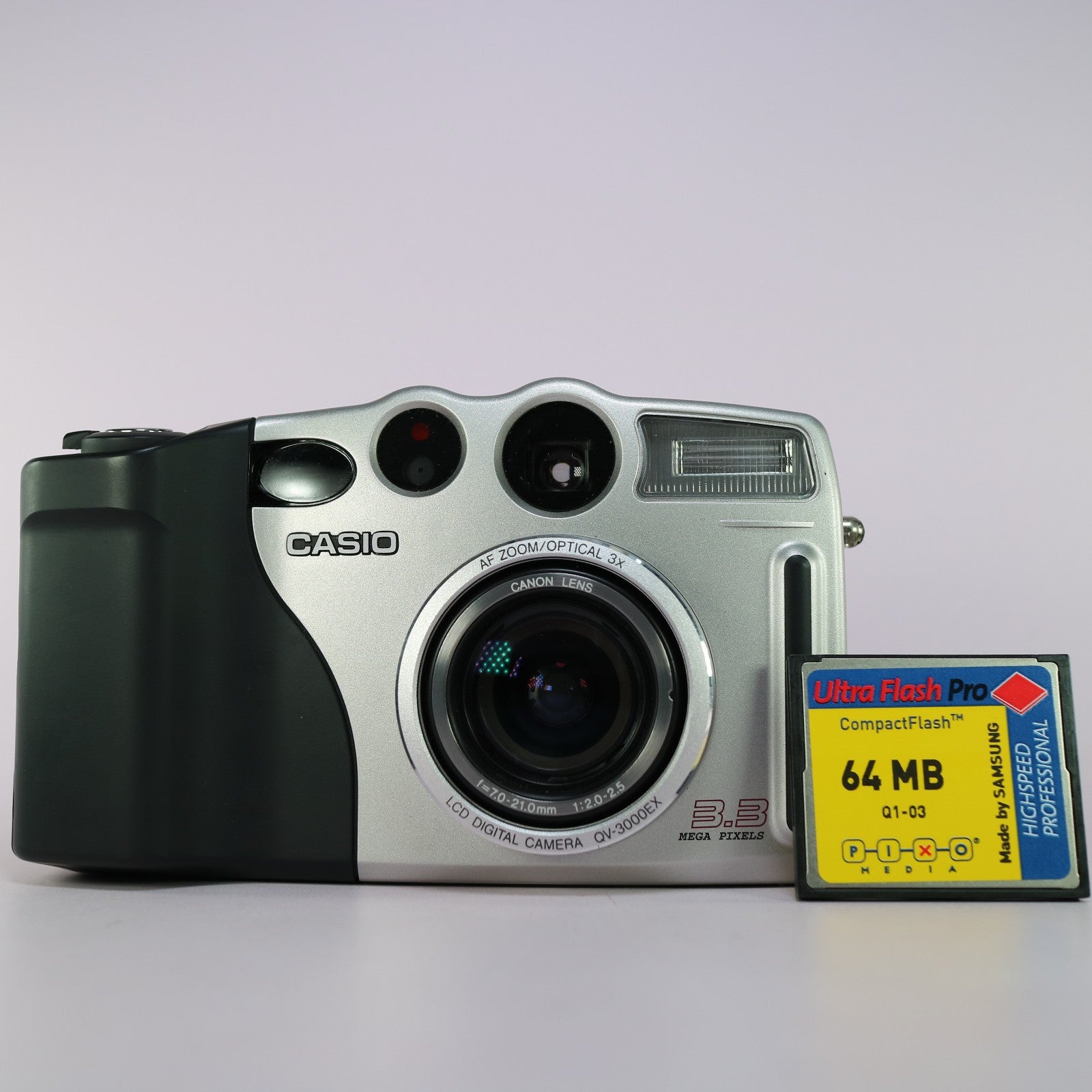 Casio Digital Camera QV-3000EX 3.2MP Silver Tested