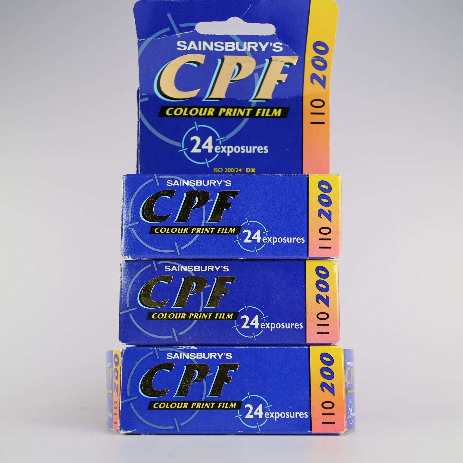 3x Vintage Sainsburys CPF Colour Print Film 110 Cartridge ISO 200 Exp 1999