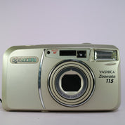 Yashica Zoomate 115 35mm Film Point and Shoot Camera Silver Tested