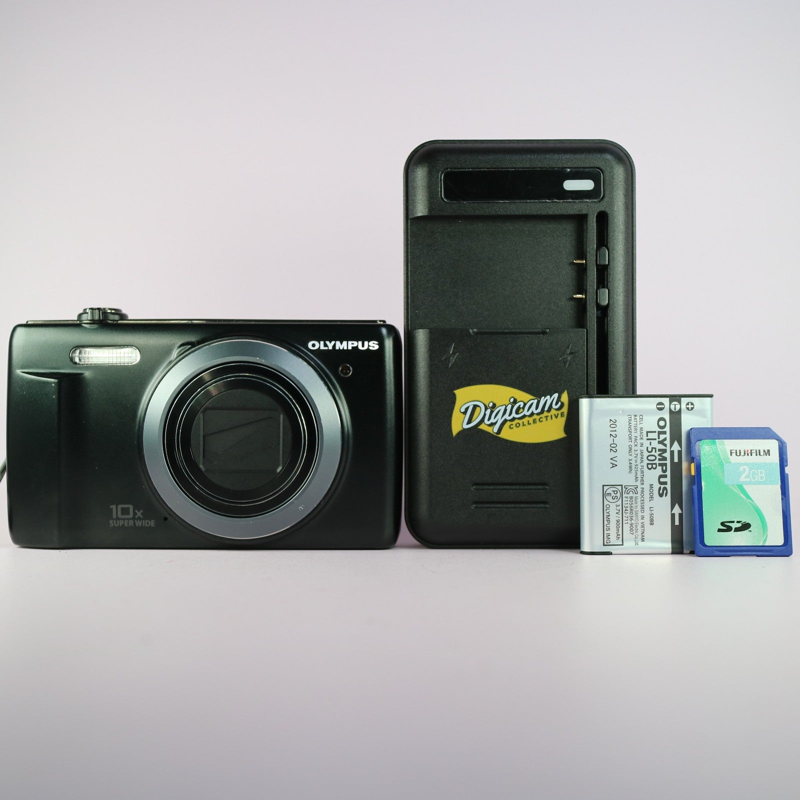Olympus Digital Camera VR-350 16.0MP Black Tested Full Working Set