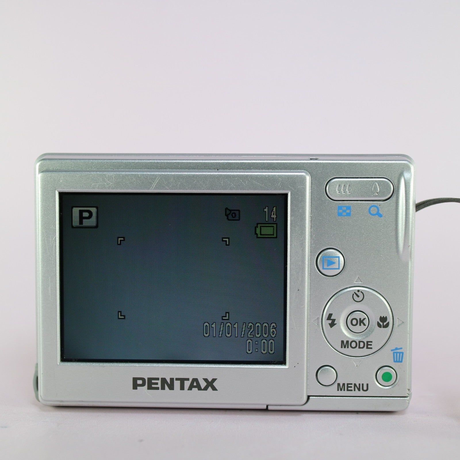 Pentax Digital Camera Optio M10 6.0MP Silver Tested