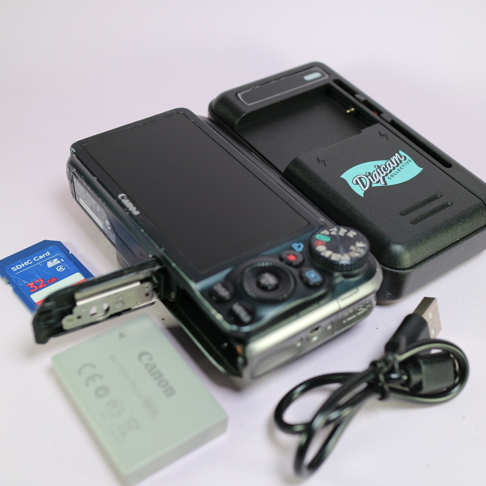 Canon Digital Camera PowerShot SX210 IS 14.1MP Black Tested Full Working Set