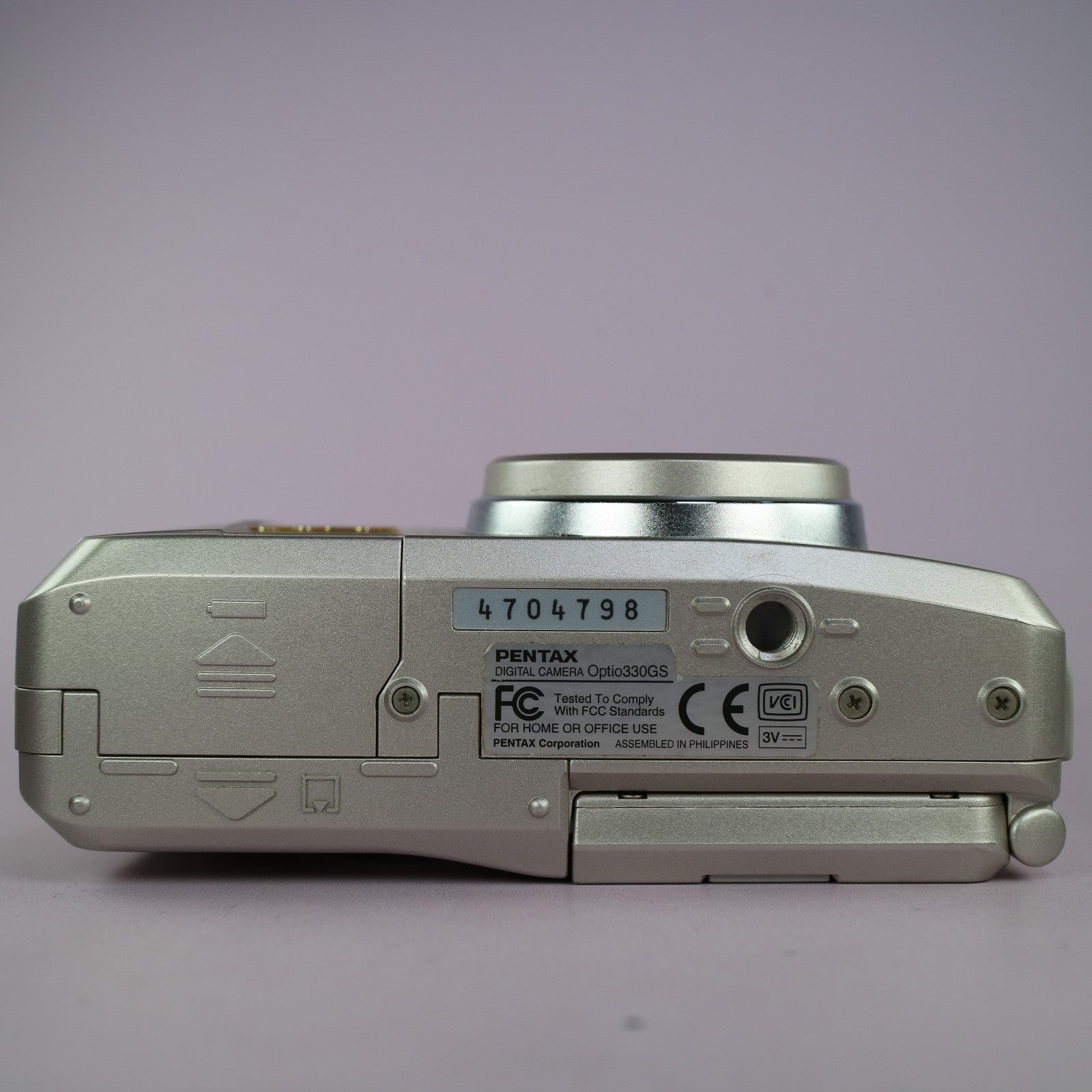 Pentax Digital Camera Optio 330GS 3.2MP Silver Flip Screen Tested