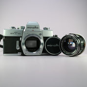 Minolta SRT101 35mm Film SLR Camera Silver W/ W.Rokkor-HG 35mm f/2.8 Lens Tested