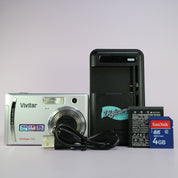 Vivitar Digital Camera Vivicam X345 10.0MP Silver Tested Full Working Set