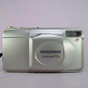 Olympus Superzoom 70G 35mm Film Point and Shoot Camera Silver Tested