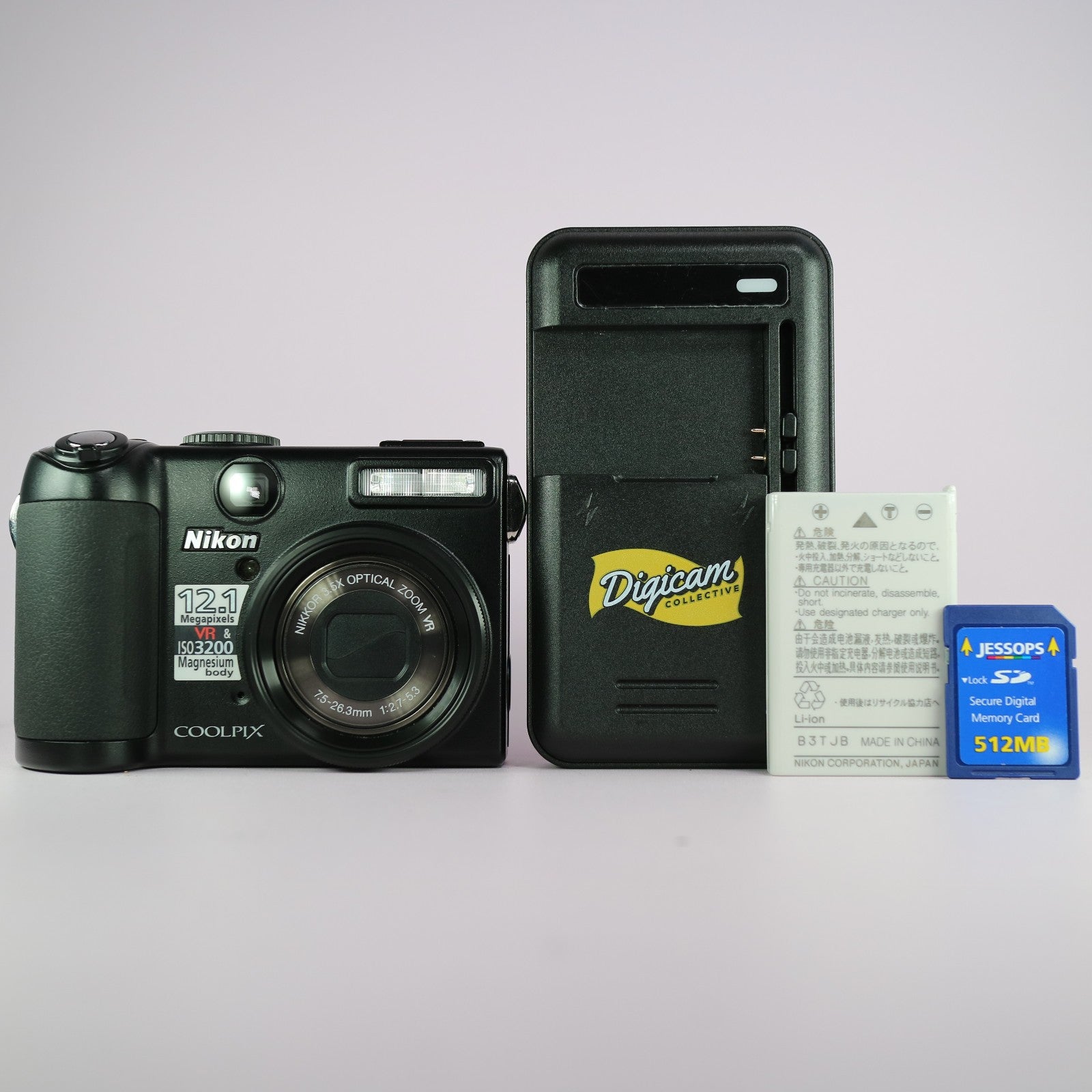 Nikon Digital Camera Coolpix P5100 12.1MP Black Tested Full Working Set