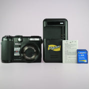 Nikon Digital Camera Coolpix P5100 12.1MP Black Tested Full Working Set