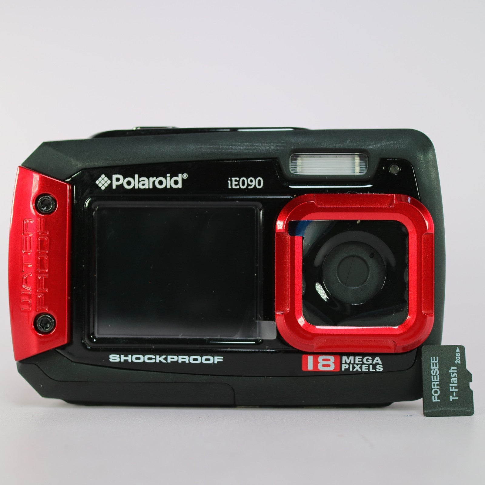 Polaroid Digital Camera iE090 18.0MP Underwater Selfie Screen Red Tested